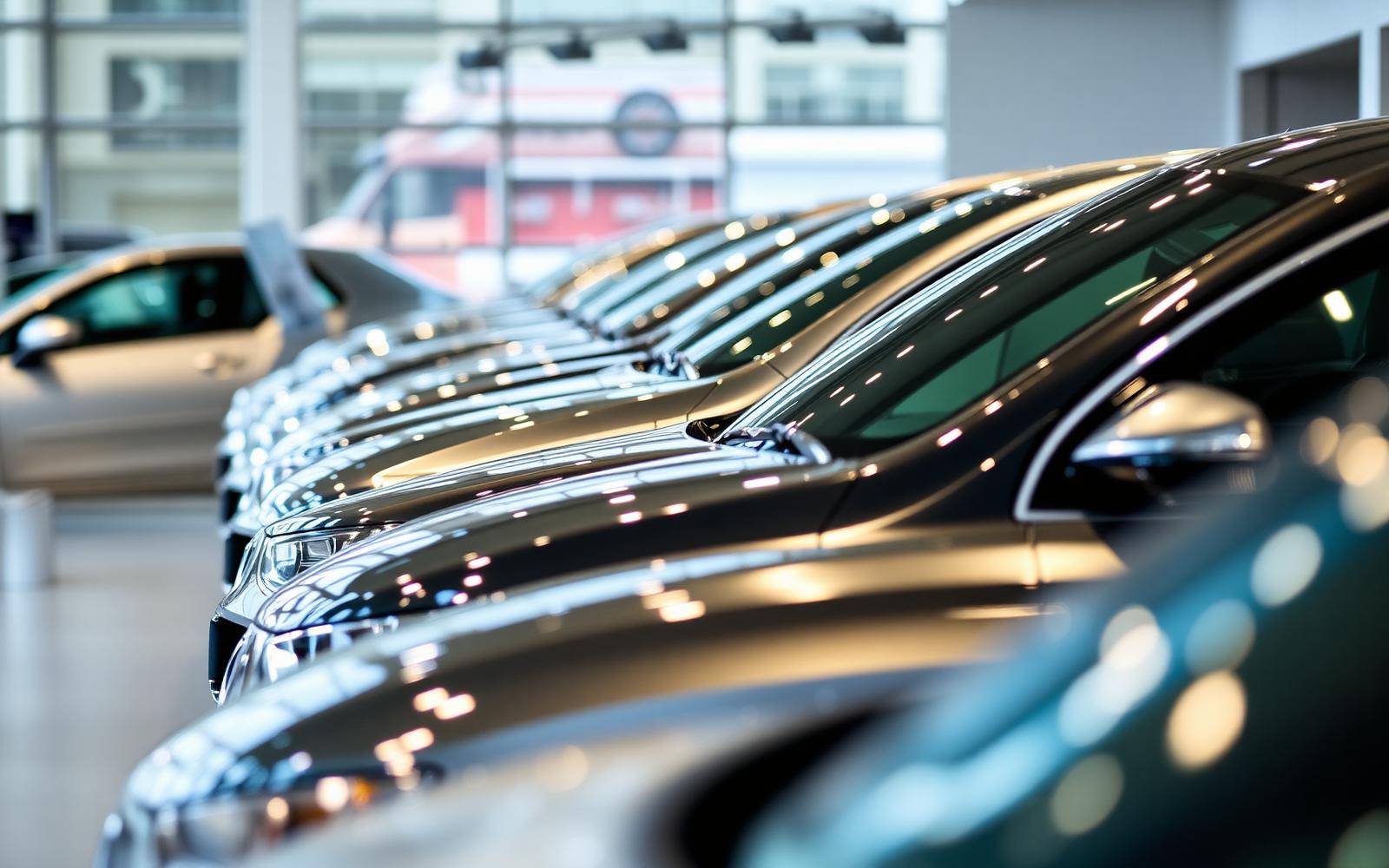 Neuwagen-Flotte im Autohaus